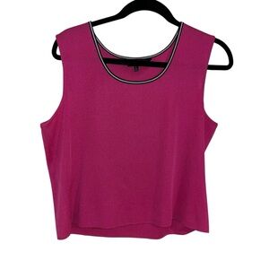 Ming Wang Hot Pink Sleeveless Knit Tank Top Large L Workwear Career Capsule